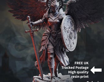 Soleria The Judge Winged Ver | Angel Celestial Aasimar Paladin | 32mm / 28mm / 75mm | for Tabletop RPGs | Dungeons and Dragons - Dm Stash