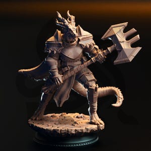 Azmordion's Chosen | Dragonborn Knights Fighter Paladin | 32mm / 28mm / 75mm | Ideal for Tabletop RPGs | Dungeons and Dragons - Dm Stash