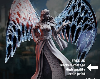 Miniatura de Clérigo Ángel Prismático Vitria para D&D / Figura de resina de 32 mm para juegos de rol de Dungeons and Dragons