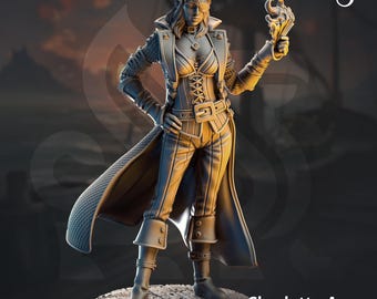 Charlotte Anne | Pirate Elf Rogue Mage NPC| 32mm / 28mm / 75mm | Ideal for Tabletop RPGs | Dungeons and Dragons - Dm Stash