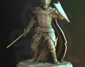 Feldwebel Silus Mensch Kämpfer Paladin DND Miniatur | 32 mm Resin Rollenspielfigur Dungeons and Dragons