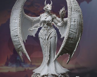 Tharvaya | Weiblicher Drachengeborener Hexenmeister Magier Zauberer Zauberin | 32mm / 28mm / 75mm | Ideal für Tabletop-Rollenspiele | Dungeons and Dragons - Dm Stash