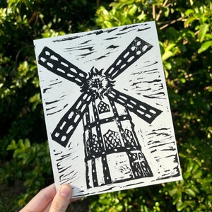 Moulin Rouge inspirierter Druck - handgeschnitzter Linoldruck