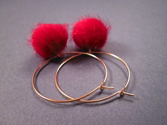 2 Pairs pom pom tassel drop dangle earrings winter earrings Fluffy Earrings  | eBay