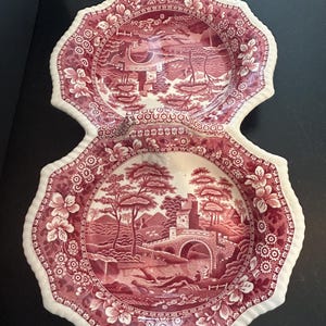 Spode Copeland Tower Pink Old Mark Handled Two Part Divided Dish