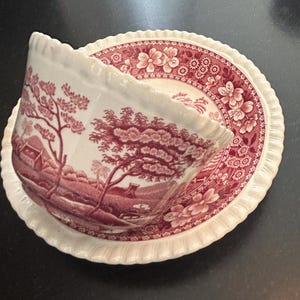 Spode Pink Tower Cup and Saucer