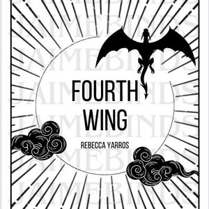 Quatrième aile par Rebecca Yarros Conception de la couverture de la reliure et fichiers SVG pochoir bord