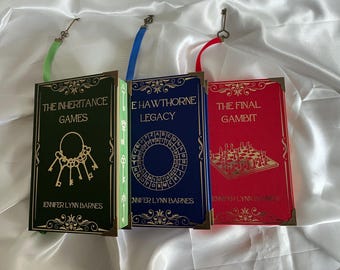 The Inheritance Games Trilogy Jennifer Lynn Barnes Bookcloth Painted Edges Rebind Full Set Special Edition With Bookmark Charms