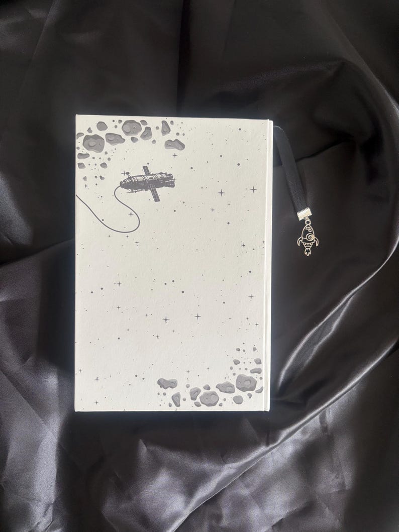 Project Hail Mary Andy Weir Space Astronaut Themed Painted Edges Rebind with Bookmark Charm image 5