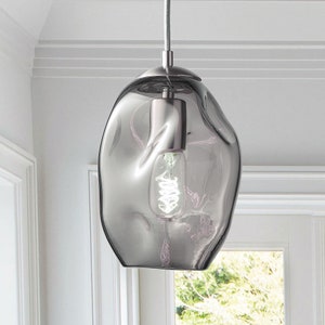 Grey Petra Pendant Light • Hand Blown Glass • Made to Order