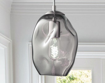 Pendant Light • Hand Blown Glass • Petra Gray • Made to Order