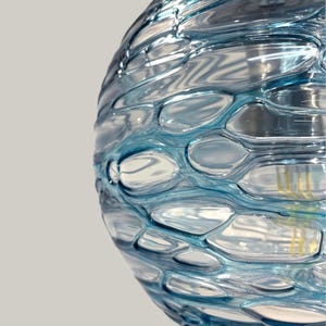 Hand Blown Blue Glass Pendant Light • Ready-Made!