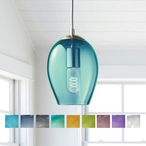 Metro Bud Pendant Light • Hand Blown Glass • Made to Order