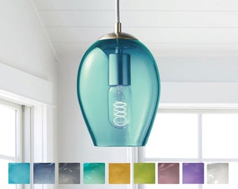 Pendant Light • Hand Blown Glass • Metro Bud • Made to Order