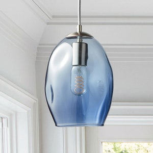 Pendant Light Hand Blown Glass Petra Bluestone Made to Order image 1