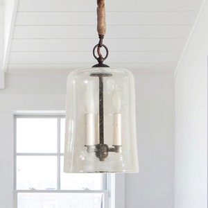 Pendant Light • Hand Blown Glass • Farmhouse • Made to Order