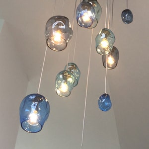 Pendant Light Hand Blown Glass Petra Bluestone Made to Order image 5