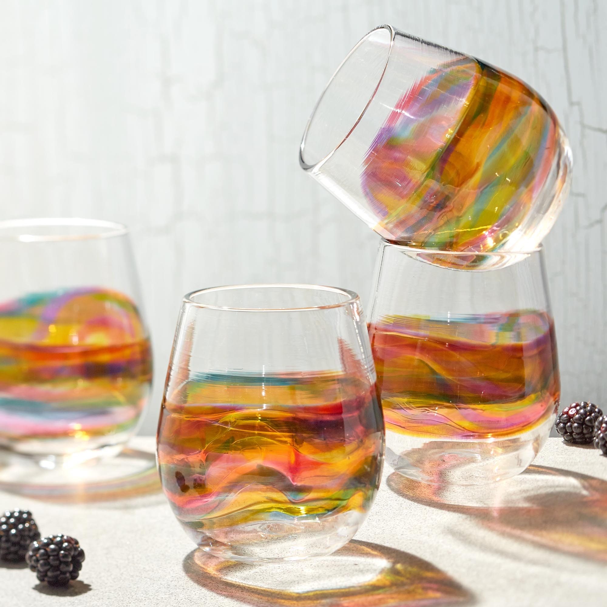 Stemless Wine Glasses for Cocktails, Wine, or Sangria. Handmade Hand Blown  Glassware, Barware, and Glass Sets. Made to Order From USA. 