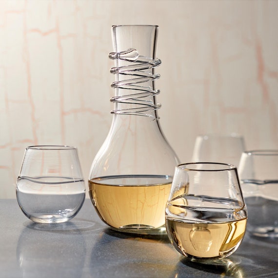 Island Carafe & Stemless Wine Glass Set