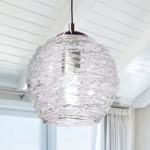 Clear Glass Pendant Light – Handblown Stella Globe | Artisan Kitchen & Living Room Lighting
