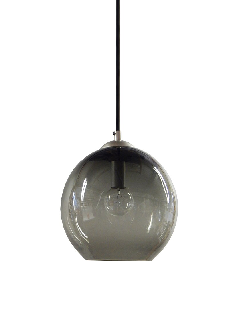 Gray Pendant Light Hand Blown Glass Kitchen Lights Etsy