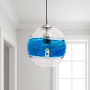Ocean Aurora Pendant Light • Hand Blown Glass • Made to Order