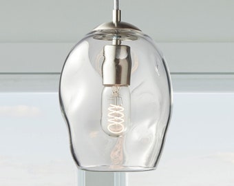 Pendant Light • Hand Blown Glass • Petra Clear • Made to Order