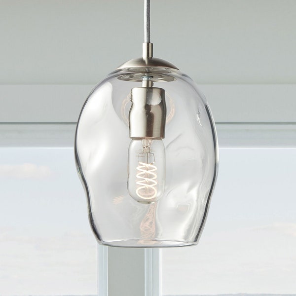 Pendant Light • Hand Blown Glass • Petra Clear • Made to Order