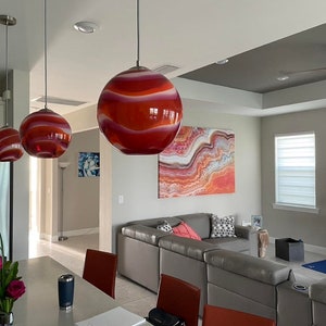 Orange/Fuscia Wave Pendant Light image 2