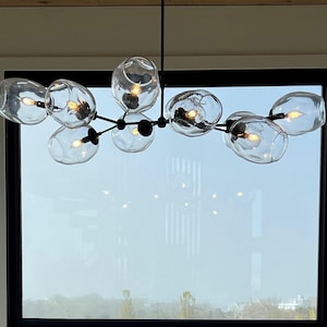 Petra Santina Glass Chandelier - Handmade Branching Fixture with Handblown Glass Shades