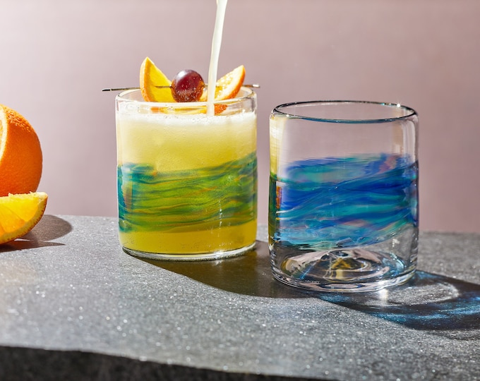 Blue Aurora Rocks Glasses