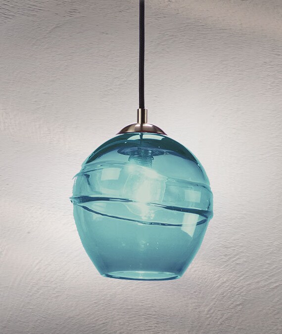 Teal Glass Pendant Light Hand Blown Lighting Kitchen Canada - Teal Pendant Ceiling Light Teal Glass Pendant Light Hand Blown Lighting Kitchen Canada - Teal Pendant Ceiling Light