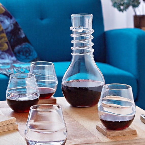 Island Carafe & Stemless Wine Glass Set