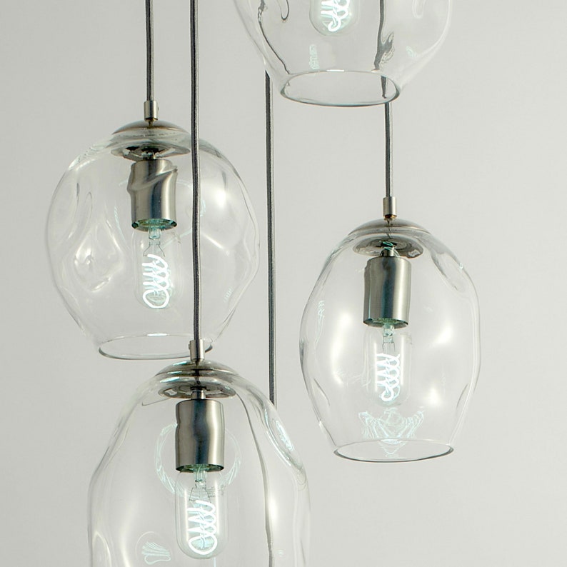 Pendant Light Hand Blown Glass Petra Clear Made to Order image 2