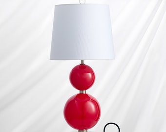 Lámpara de mesa Carmen Bold Red de vidrio soplado a mano