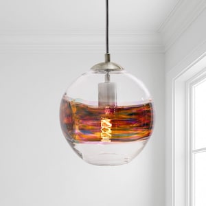 Sunset Aurora Pendant Light • Hand Blown Glass • Made to Order