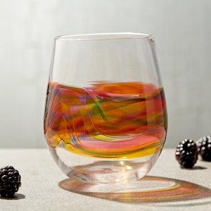 Verres à vin sans pied pour cocktails, vin ou sangria. Verres, articles de bar et ensembles de verres soufflés à la main faits à la main. Fabriqué sur commande depuis les États-Unis. image 2