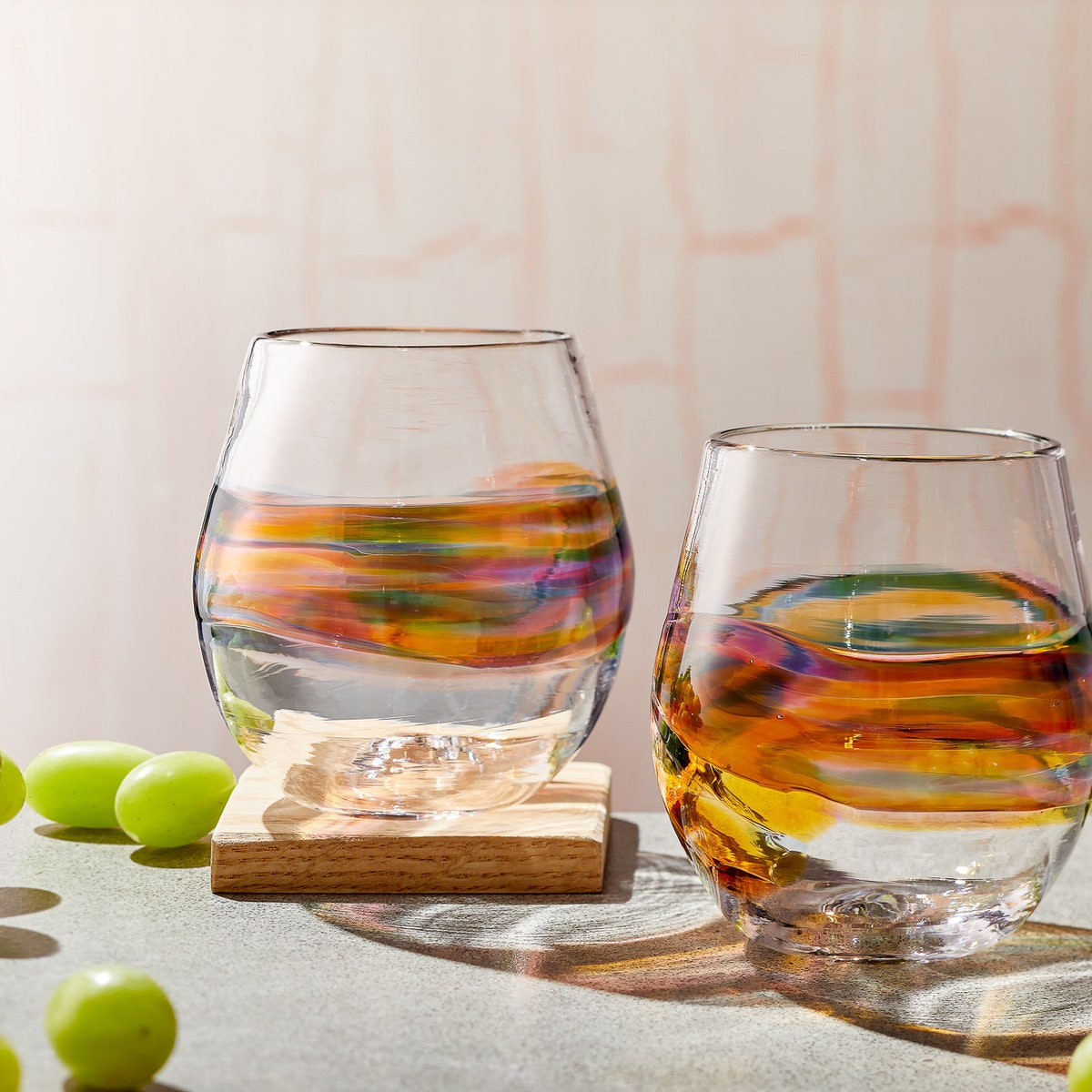 Sunset Aurora Stemless Wine Glasses - Etsy