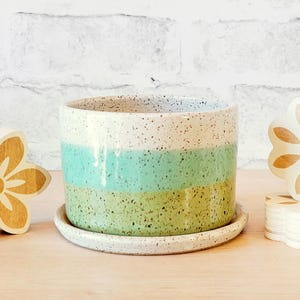 Vanilla Blend Handmade Pottery Planter with drainage