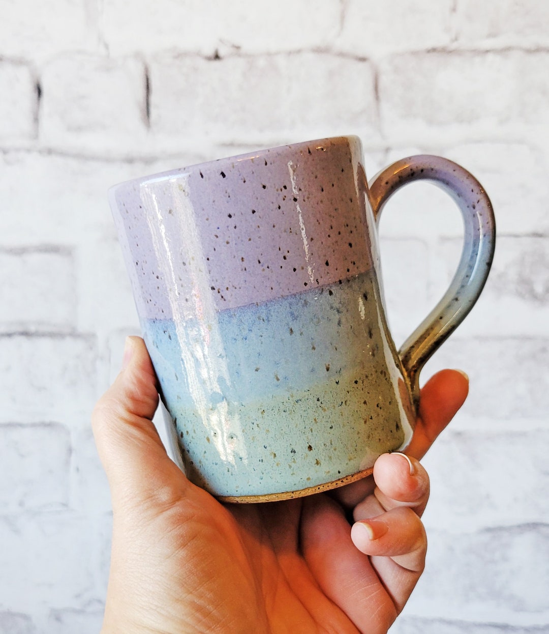 Purple and Blue Mug Handmade Pottery Mug Purple Mug Pastel Mug Handmade