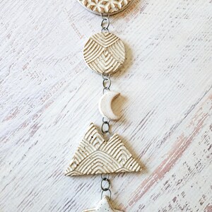 Moon Crystal Wall Hanging Doorway Decor White Moon Art Vertical