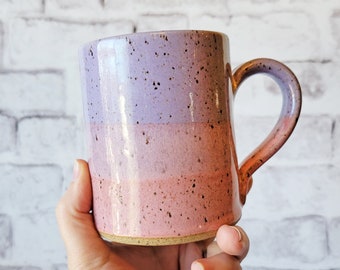 Pink and Purple Mug - Handmade Pottery - Purple Mug - Pastel Mug - Handmade Ceramic Mug - cute and colorful pottery - PRE-ORDER NEXT Batch