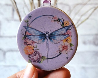 Purple Dragonfly Ornament - Lavender Christmas - Pastel Holiday Decor - Dragonfly Ornament - Fairycore - Goblincore - Fantasy Christmas