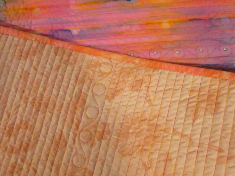 Art Quilt Abstract Martian Sunset Rhinestones