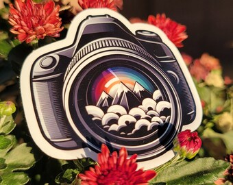 Photography Sticker | Water Bottle Sticker | Laptop Sticker | DSLR | Lens | Camera | Mountains | Landscape | Portrait | Sky | Rainbow | Art