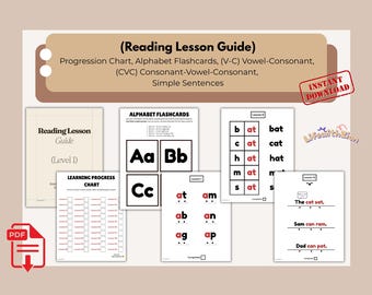 Reading Lesson Guide for Toddlers and Preschoolers | Introduction to Reading | Phonemic Awareness | Phonics | CVC Words | Simple Sentences |