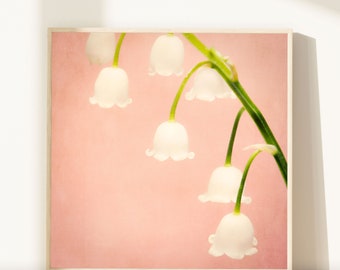 Lily of the Valley Print, Farmhouse Wall Decor, Office Decor for Women, Living Room Wall Art, Pastel Room Decor, Floral Botanical Print