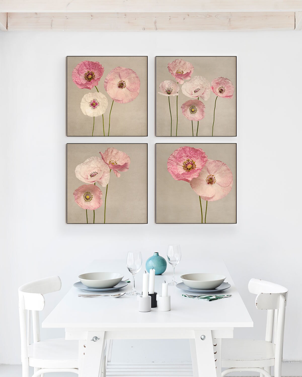 Wall Art Print Set Poppy Flower Art Wall Art Set Flower Etsy