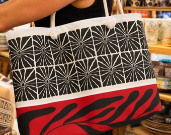 Bolso de fin de semana estilo bohemio / Bolso de playa grande, bolso de diseño original para la universidad, bolso de trabajo con estampado floral, regalo de viaje para ella.
