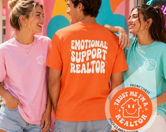 Camiseta de apoyo emocional para agentes inmobiliarios, camiseta divertida para agentes inmobiliarios, camiseta "Confía en mí, soy agente inmobiliario", regalos para agentes inmobiliarios, camiseta Comfort Colors